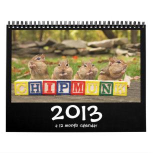 Crazy Cute Chipmunks 2013 Calendar