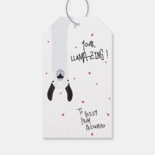 Crazy Cute Llama Pun Happy Valentines Day "Mine" Gift Tags
