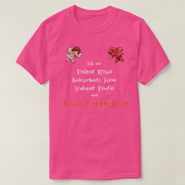 Crazy Dabbing  With Devil And Angel T-Shirt (Design Front)