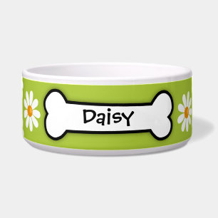 Crazy Daisy Personalised Dog Bowl - Green