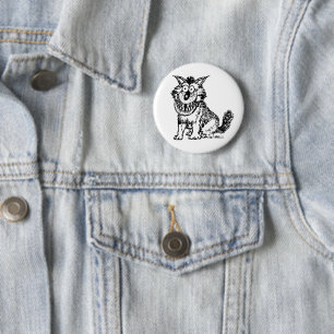 Crazy Dog 6 Cm Round Badge