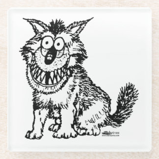 Crazy Dog Glass Coaster