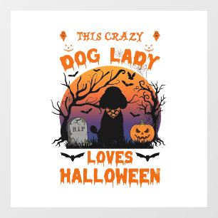 Crazy Dog Lady Loves Halloween Poodle Pumpkin Tomb