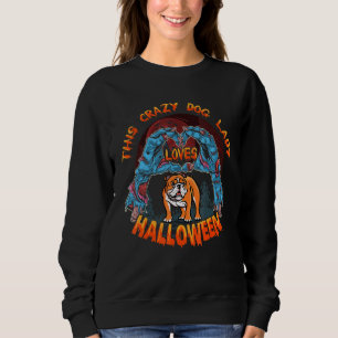 Crazy Dog Lady Loves Pitbull Dog Costume Halloween Sweatshirt