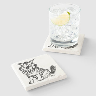 Crazy Dog Stone Coaster