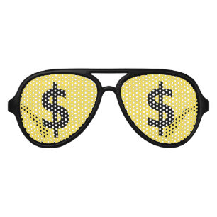 Crazy Dollars Shopping Stare Aviator Sunglasses