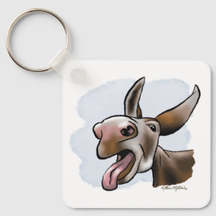 Crazy Donkey Cartoon Key Ring