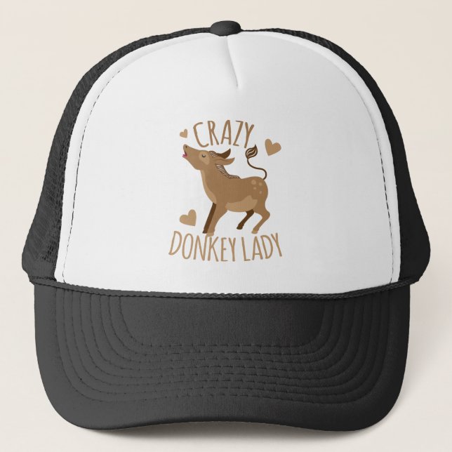 crazy donkey lady trucker hat (Front)