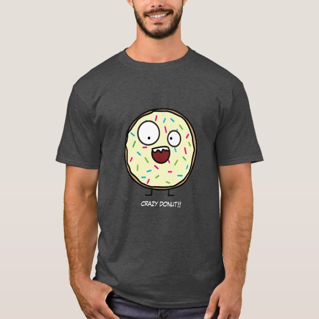 Crazy Doughnut sprinkles vanilla icing sweet T-Shirt (Front)