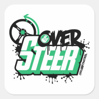 Crazy Drift Patrol - Oversteer (green) Square Sticker