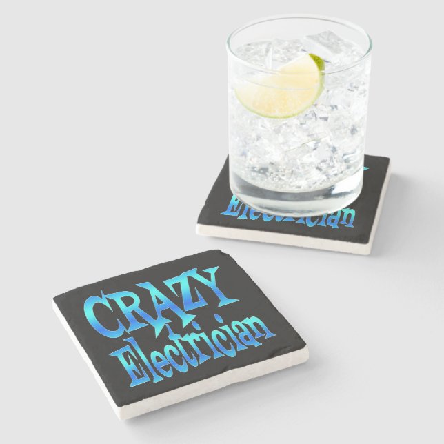 Crazy Electrician Stone Coaster (Side)