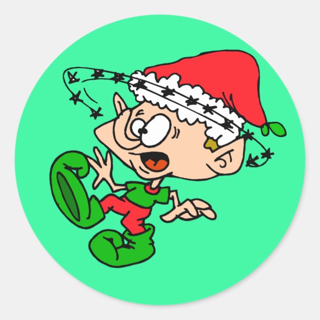Crazy Elf Holiday Stickers (Front)