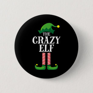 Crazy Elf Matching Family Group Christmas Party  6 Cm Round Badge