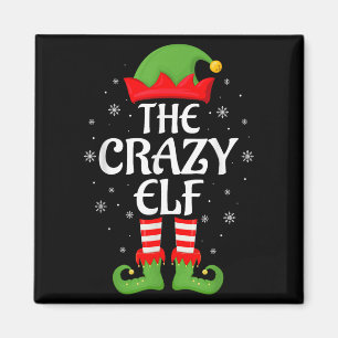 Crazy Elf Xmas Family Matching Elf Squad Christmas Magnet