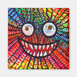 Crazy Eyes Colorful Monster Smile Magnet