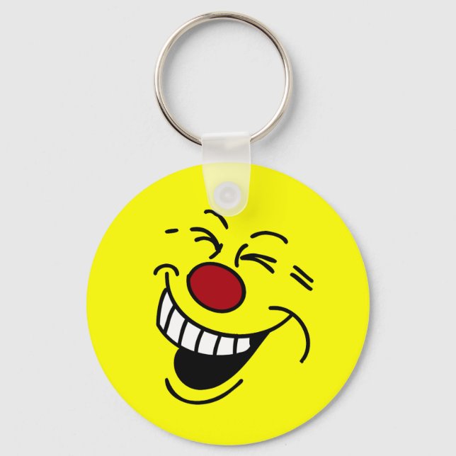 Crazy Face Grumpey Key Ring (Front)