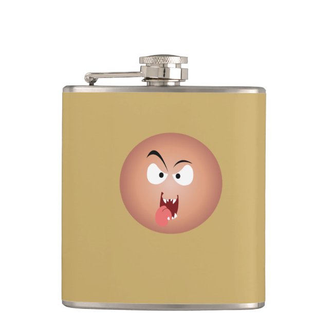 Crazy Face Vinyl Wrapped Flask (Front)