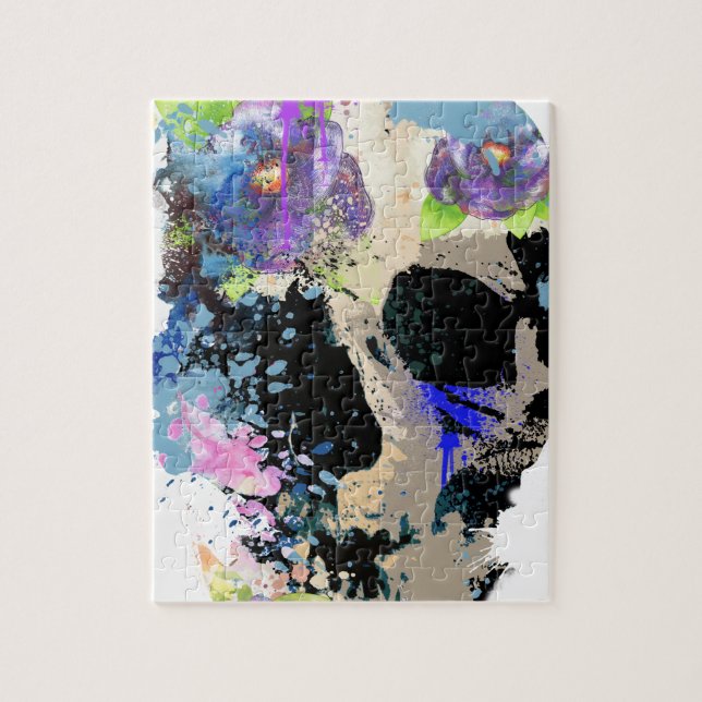 Crazy Fantasy Skull Skeleton Paint Colorful Jigsaw Puzzle (Vertical)