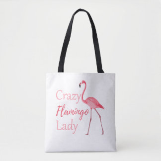 Crazy Flamingo Lady Funny Flamingo Tote Bag