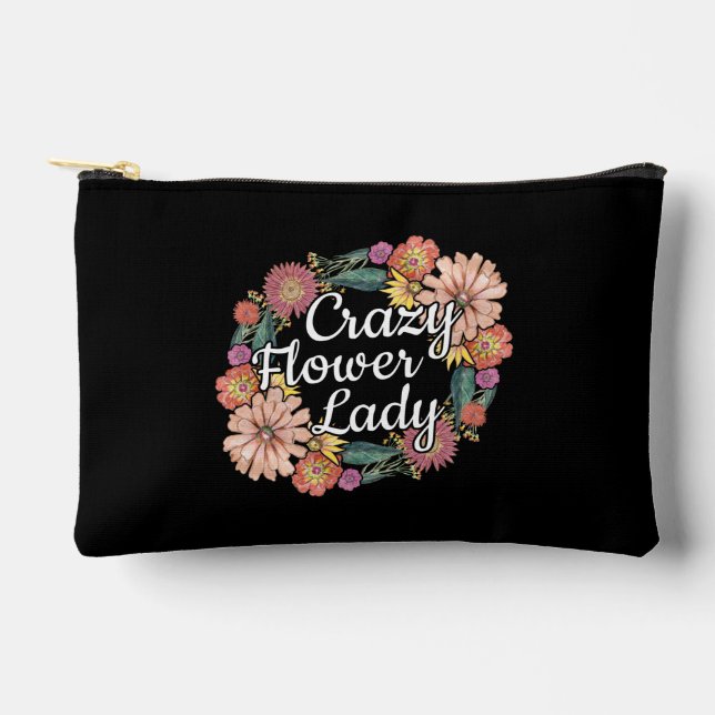 Crazy Flower Lady - Zinnia Gardener Accessory Pouch (Front)