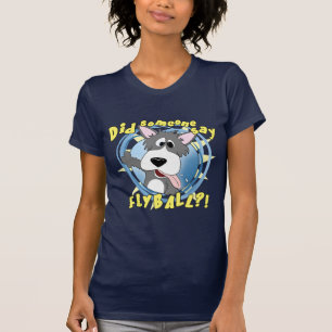 Crazy Flyball Dog Ladies Dark T-Shirt