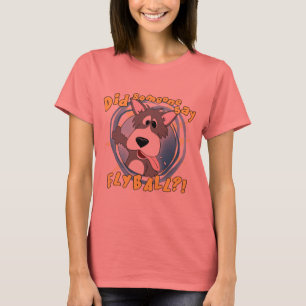 Crazy Flyball Dog Ladies Ringer T-Shirt