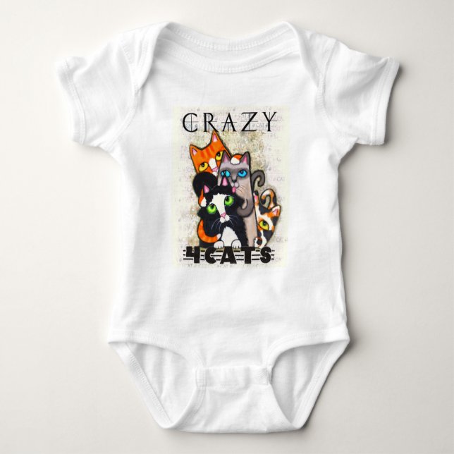 Crazy For Cats Baby Creeper (Front)
