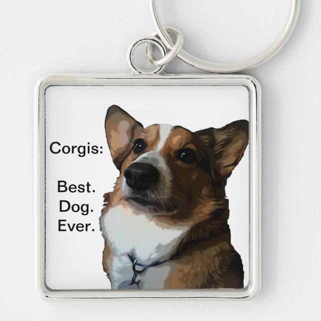 Crazy for Corgis Key Ring (Front)