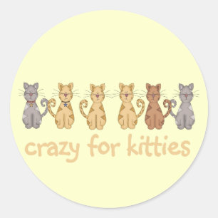 Crazy For Kitties Tshirts and Gifts Classic Round Sticker
