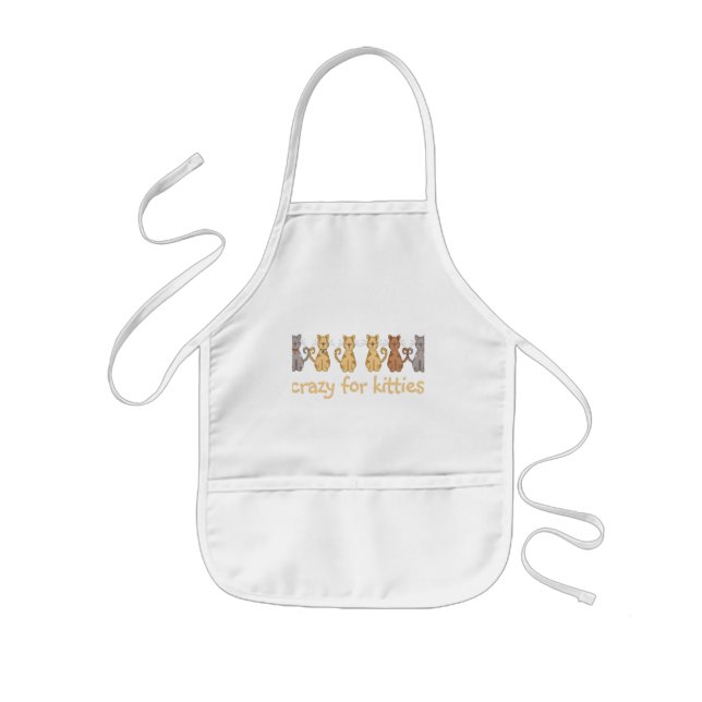 Crazy For Kitties Tshirts and Gifts Kids Apron (Front)