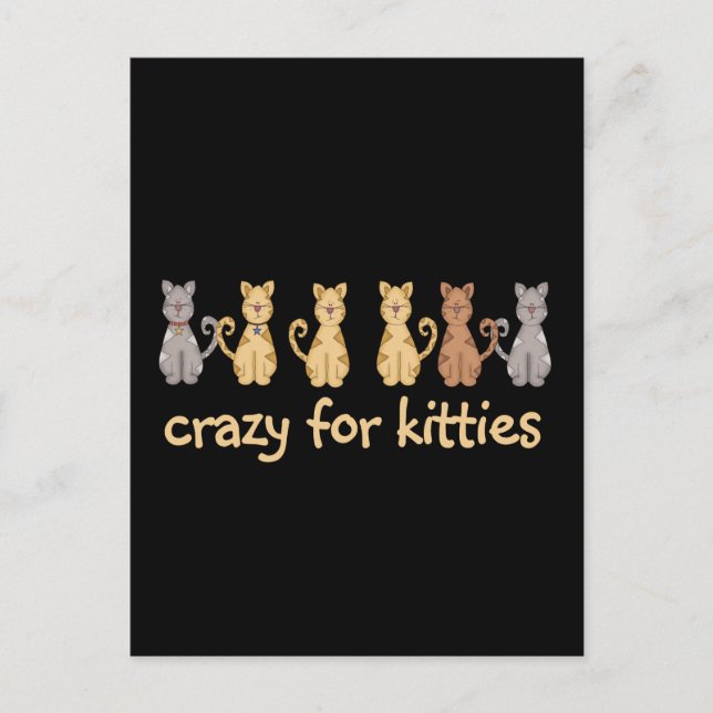 Crazy For Kitties Tshirts and Gifts Postcard (Front)