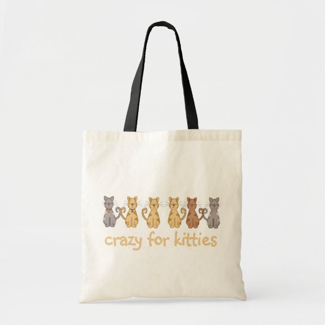 Crazy For Kitties Tshirts and Gifts Tote Bag (Front)