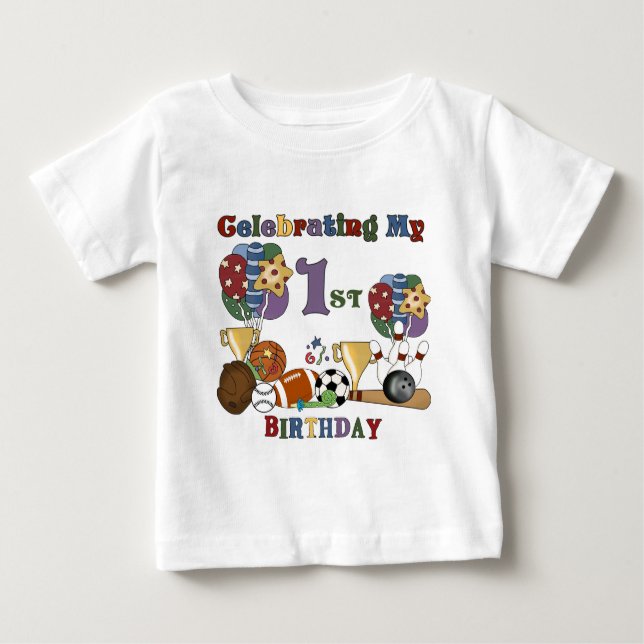 Crazy For Sports 1st Birthday Tshirts and Gifts (Front)