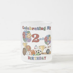 Crazy For Sports 2nd Birthday T-shirts and Gifts Frosted Glass Coffee Mug