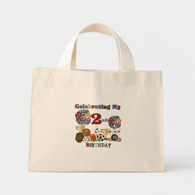 Crazy For Sports 2nd Birthday T-shirts and Gifts Mini Tote Bag (Front)