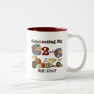 Crazy For Sports 2nd Birthday T-shirts and Gifts Two-Tone Coffee Mug