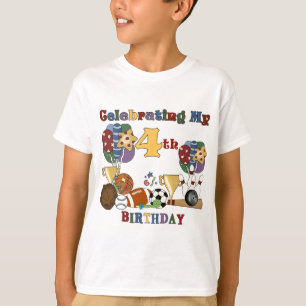 Crazy For Sports 4th Birthday T-shirts and Gifts