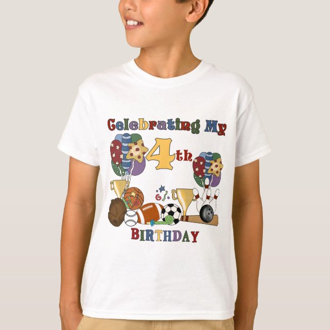 Crazy For Sports 4th Birthday T-shirts and Gifts (Front)