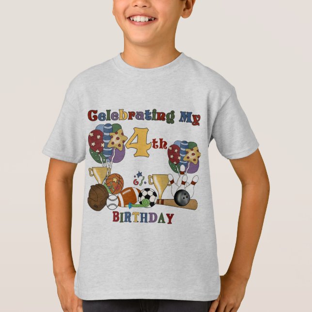 Crazy For Sports 4th Birthday T-shirts and Gifts (Front)