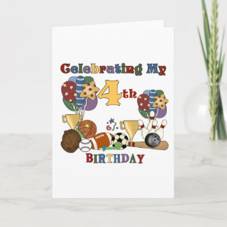 Crazy For Sports 4th Birthday T-shirts and Gifts Card