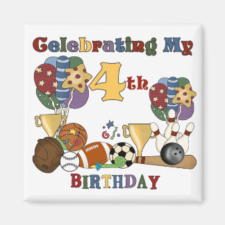 Crazy For Sports 4th Birthday T-shirts and Gifts Magnet