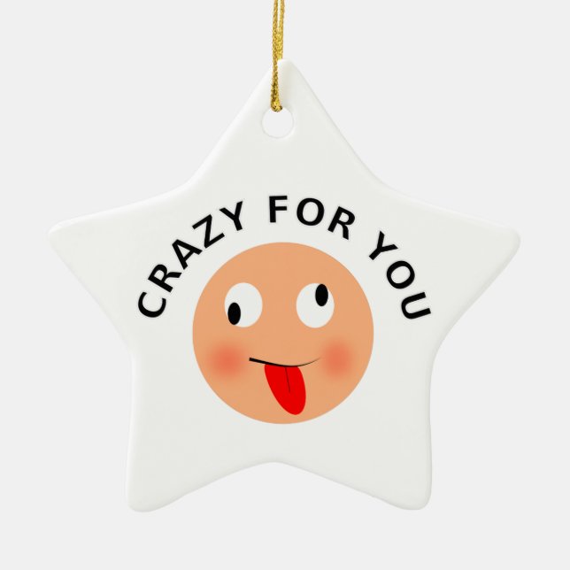 Crazy For You Ceramic Tree Decoration (Front)