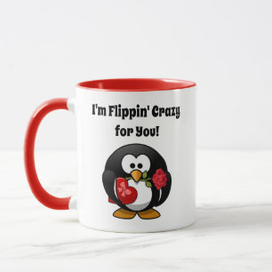 Crazy for You Cute Valentine's Day Love Penguin  Mug