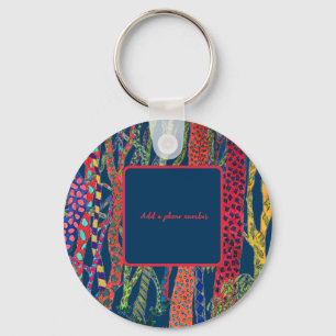 crazy forest fun colourful identifier  key ring
