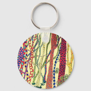 crazy forest fun colourful  key ring