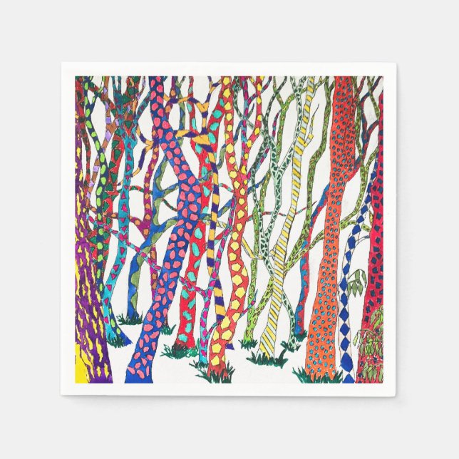 crazy forest napkins party cocktail  (Front)