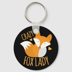 Crazy Fox Lady Key Ring