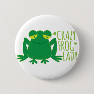crazy frog lady 6 cm round badge
