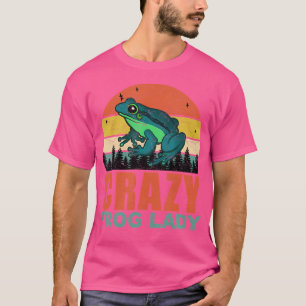 Crazy Frog Lady Funny Frogs-Amphibian Pet Owners L T-Shirt
