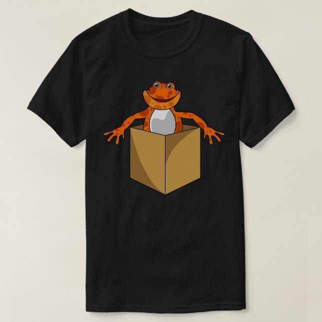 Crazy frog looks out of a box T-Shirt (Design Front)